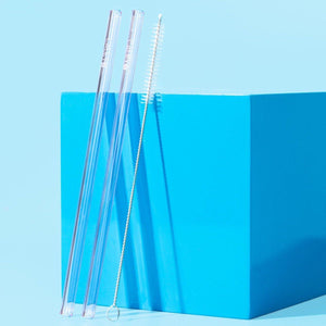 Glass Straws GWP and cleaning brush Caley Cosmetics