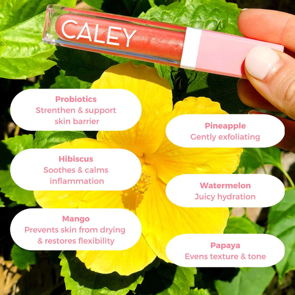 Beachy Kiss Natural Lip Oil Lip Gloss, probiotic cosmetics, by Caley Cosmetics